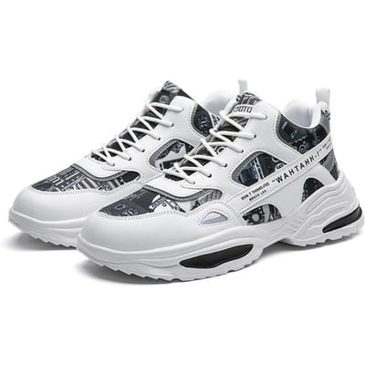 Zomer Nieuwe Lage -Top Heren 'S Trend Sportschoenen Dikke -Zool Basketbalschoenen Comfortabele Zachte -Zool Heren 'S Lengte -Vergrotende Schoenen 40 white