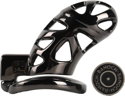Banoch | Peniskooi aluminium gun grey | 3 ringen | 45 mm, 50 mm & 55 mm | chastity cage voor mannen