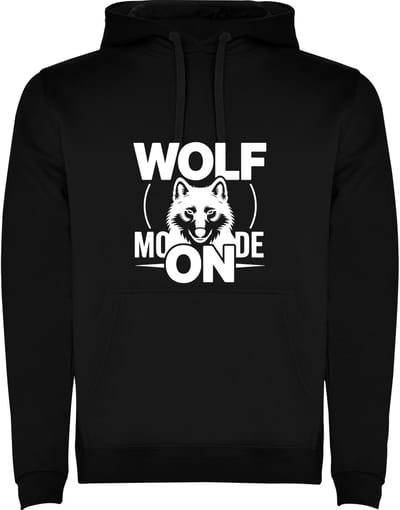Zwarte hoodie Wolf Modus Aan - Wild dier - Mooi Maat M