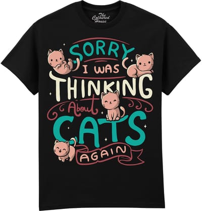 Thinking About Cats The Coloured House T-shirt XXL