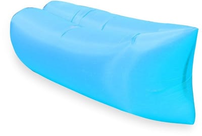 Opblaasbare ligstoel, draagbare zelfopblazende luchtbank voor strand en kamperen, waterdichte snel opblaasbare loungebank voor tuin, reizen en festivals, blauw