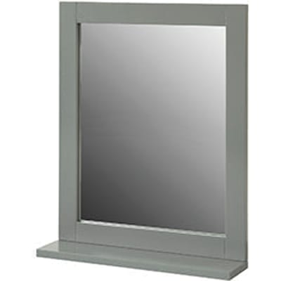 SoBuy Badkamerspiegel Met Plank - Donkergrijs - 40x50x10 cm