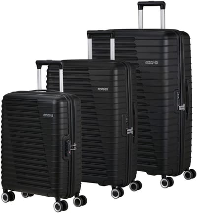 American Tourister trolley Roadrush Trolley Set A Shadow Black zwart 77cm