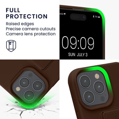 kwmobile back cover voor smartphone - geschikt voor Apple iPhone 16 Pro Max - 1x beschermhoesje van kunststof - In chocoladebruin