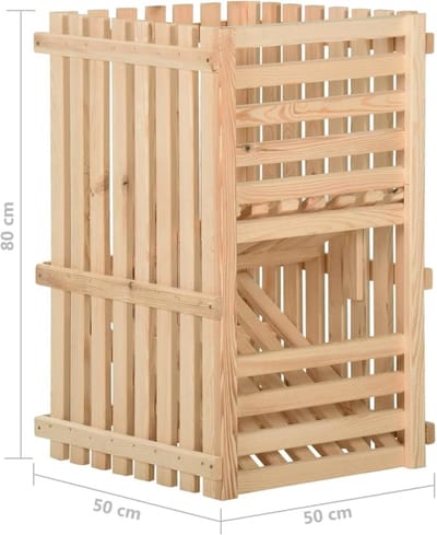 Houten Opbergkist - Groentebak Opslag - Voedsel Bewaren - Geïntegreerde Ventilatie - 50 x 50 x 80 cm - Natuurlijk Hout