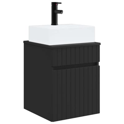 vidaXL - Wandgemaakte - spoelbak - wastafel - Zwart - 39 - x - 41 - x - 62,5 - cm