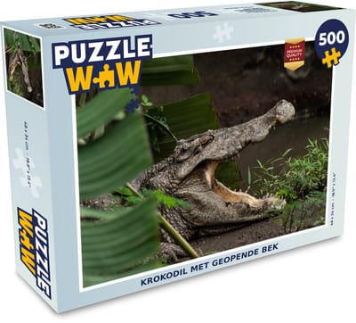 Puzzel Krokodil met geopende bek - Legpuzzel - Puzzel 500 stukjes