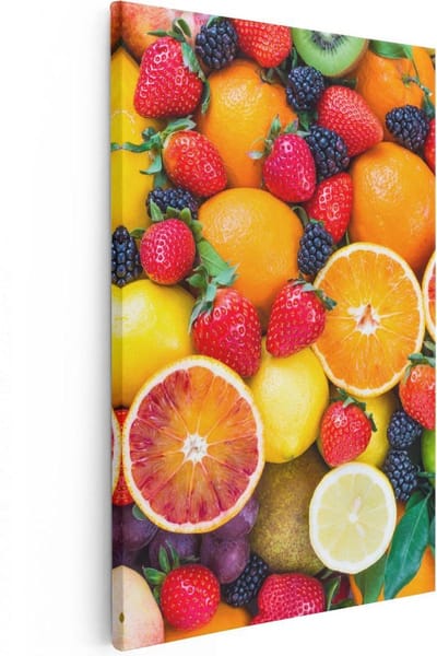 Artaza Canvas Schilderij Citroen - 20x30 cm - Klein - Wanddecoratie Fruit - Muurdecoratie Keuken - Kamer Accessoires Woonkamer