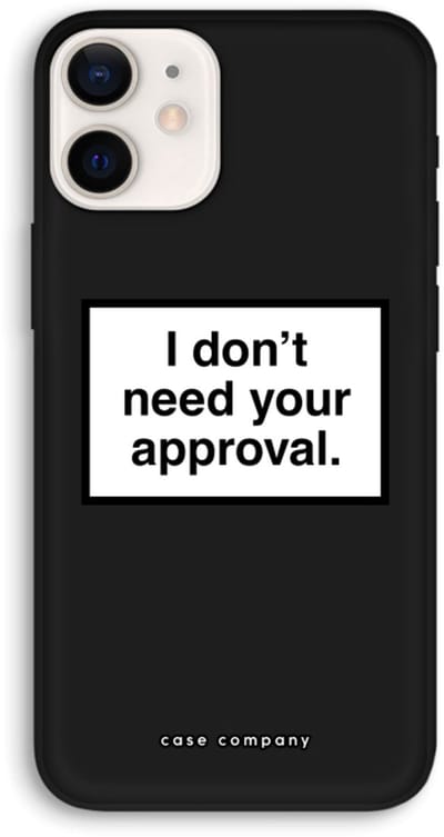 Case Company® - Hoesje geschikt voor iPhone 12 hoesje - Don't need approval - Biologisch Afbreekbaar Telefoonhoesje - Bescherming alle Kanten en Schermrand