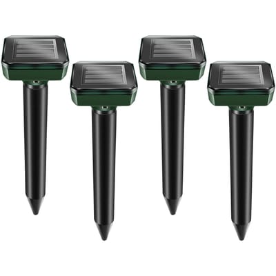 4 STUKS Zonne-energie Dierenverjager Continue 24-uurs Bescherming Ultrasoon Flits Vogel Buiten Tuin Verjagers