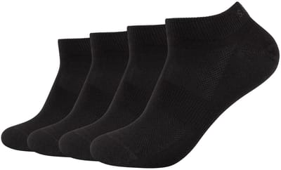 s.Oliver, Bamboe sneakers, unisex, zachte bamboevezels, mesh-ventilatie, geen druk, steun voor de voetboog, verstevigde hiel, verstevigde neus, zachte teennaad, comfort, frisse voeten, 4-pack, dagelijks gebruik