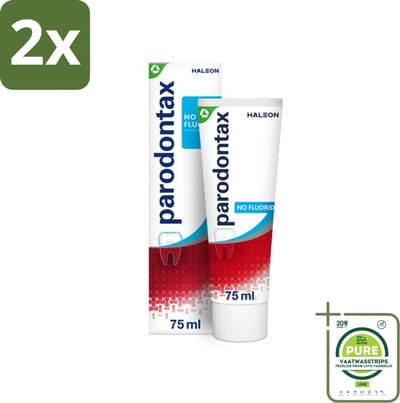 Parodontax – Tandpasta – Zonder Fluoride – 75 ml - Voordeelverpakking - 2 stuks - Tandpasta zonder fluoride - Gezond tandvlees
