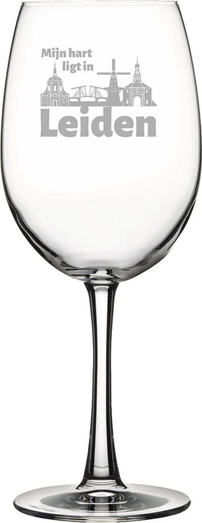 Gegraveerde Rode wijnglas 46cl Leiden