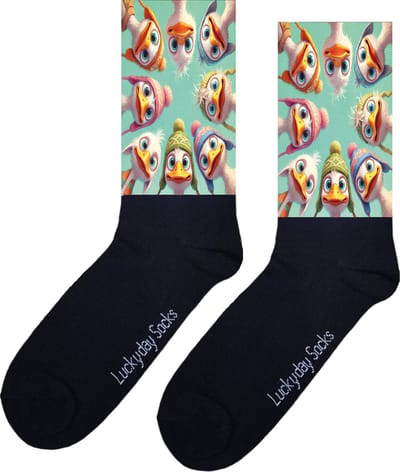 Eendjes - Opkikker - Grappige sokken - Valentijns cadeau - Verjaardag cadeau - Sint cadeau - Leuke sokken - Selfie - Vrolijke sokken - Cadeautje - Grappig cadeau - Kerst Sokken - Vaderdag - Moederdag - Kerstcadeau - Socks maken Happy - Maat 37-44