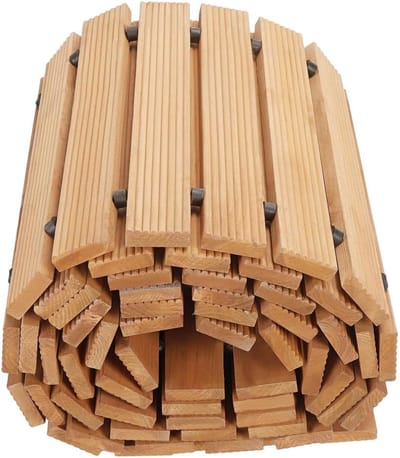 Houten Tuinpad - Rolbaar Pad - Buiten Wandelen - Antislip Hout - 1.5cm Dikte - Natuurlijk