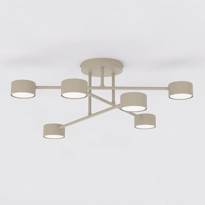EMIBIG LIGHTING Plafondlamp HALO, beige, Ø 60 cm, 6-lamps, metaal, GX53