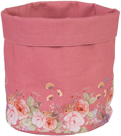 Clayre & Eef Broodmand Ø 15x16 cm Roze Katoen Bloemen