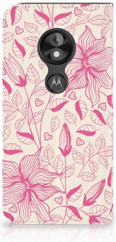 Motorola Moto E5 Play Smart Cover Pink Flowers