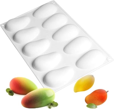 10-Holes Silicone Mould voor Desserts, Non-Stick Bakvorm voor Taarten, Fruitige Snoepjes en Jelly Creaties