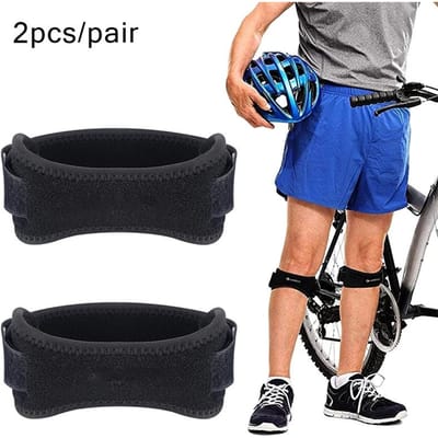 1 paar kniebrace patellaband volledig verstelbare peesbracebandpad - pijnverlichting bij hardlopen, artritis, springers, peesontsteking zwart
