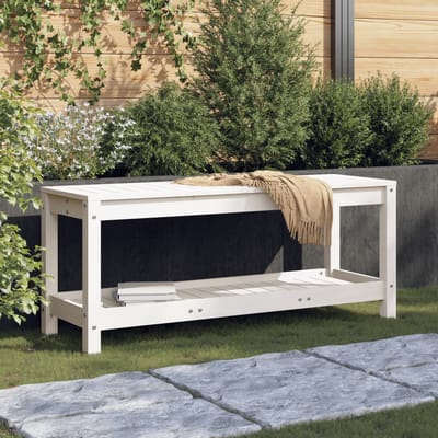 vidaXL - Tuinbank - 108x35x45 - cm - massief - grenenhout - wit