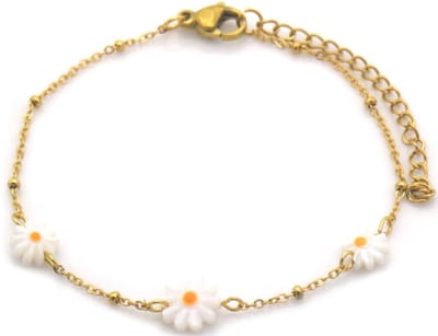 Dames Armband – Bloemen Design – Goudkleurig – Roestvrijstaal