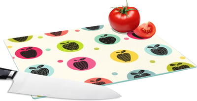 Glazen Snijplank - 28x20 - Appel - Stippen - Patroon - Snijplanken Glas