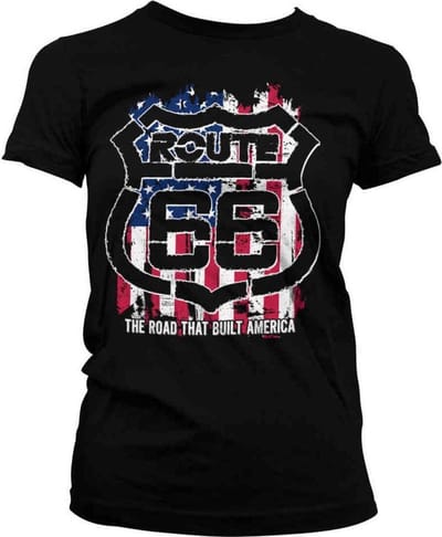 Route 66 Dames Tshirt -S- America Zwart