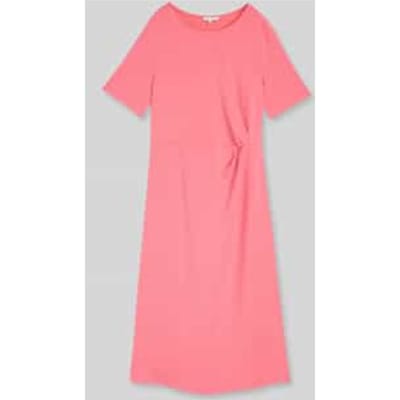 regular fit midi-jurk met knoopdetail
