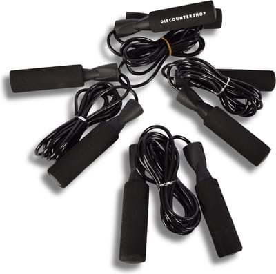 Set van 4 Zwarte Springtouwen | Ideaal voor Sport, Fitness & Gezinsplezier | Geschikt voor Crossfit en Buitenspeelgoed