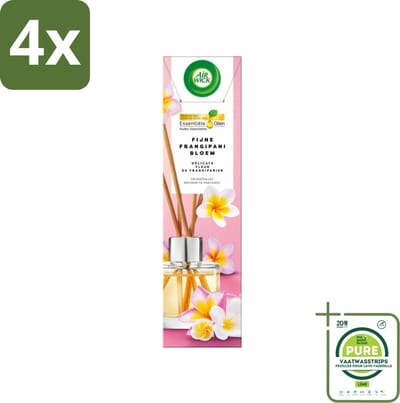 Air Wick - Geurstokjes - Delicate Frangipani Bloemen - Essentiële Oliën - 40 ml - Voordeelverpakking - 4 stuks - Geurstokjes - Frangipani