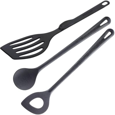 Westmark kookset, 3-delig: 2 kooklepels + 1 bakspatel, Gentle + Flonal, Zwart, 203522E8