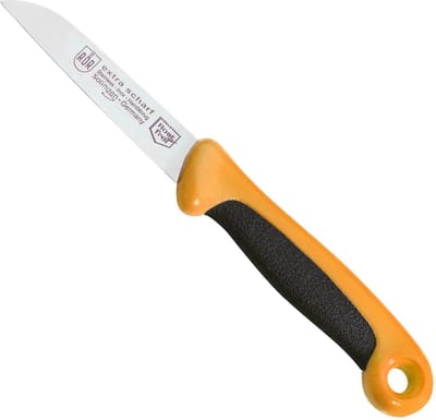 RÖR Solingen Schilmesje Extra Grip – RVS Lemmet Recht – 17,5 cm – Zwart met Oranje
