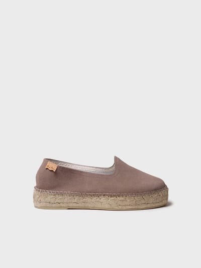 Gesloten espadrille voor dames van suède met jute zool | KEIRA