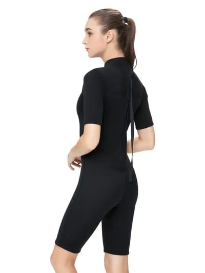 Bovista Wetsuit Dames - Swimsuit - Shorty - Surfpak - Duikpak - Lange Mouw - Zwemsuit - Zwart - XXS