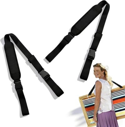 Verstelbare Draagriem - Schouderband Set - Outdoor Vervoer - Zacht Kussen - Twee Stuks - Zwart