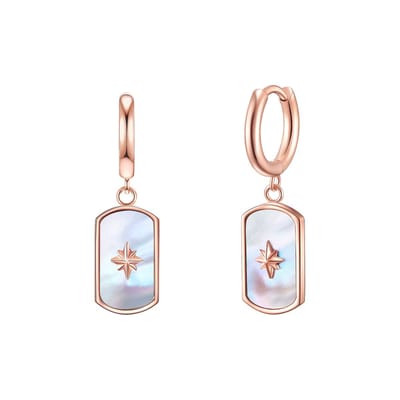 Valero Pearls Dames-oorringen Edelstahl Perlmutt One Size Roségold 32018605