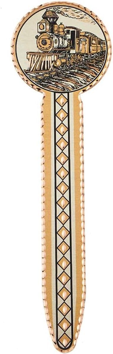 Trein Bladwijzer - Boekenlegger Briefopener - Lezen en Post Openen - Handgemaakt Koperen Ontwerp - 16 x 4.3 cm - Stoomtrein