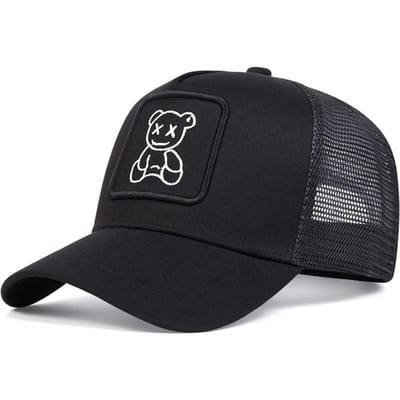 Unisex Xx Kleine Beer Borduurwerk Baseball Net Petten Lente En Zomer Buiten Verstelbaar Casual Petten Zonnebrand Pet black