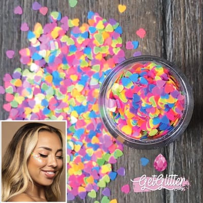 GetGlitterBaby® - Biologische / Biologisch afbreekbare Chunky Festival Glitters voor Lichaam en Gezicht / Biodegradable Face Body Jewels - Roze / Paars / Blauw / Geel / Groen / Oranje