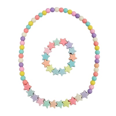 Fako Bijoux® - Kinderketting en Armband - Plastic - Sterretjes