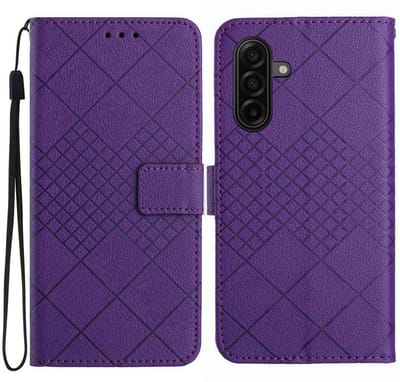Coverup Hoesje - Geschikt voor Samsung Galaxy A57 Hoesje - Coverup Rhombus Book Case - Paars