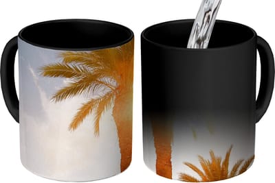 Magische Mok - Foto op Warmte Mokken - Koffiemok - Palmboom - Zomer - Zon - Tropical - Magic Mok - Beker - 350 ML - Theemok