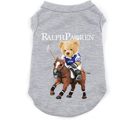 Schattig hondenvest met beertje, ontworpen door een designer, voor de zomer, zachte en koele hondenkleding, terriër shirt voor kleine honden, kostuums voor Yorkshire terriers en chihuahua puppy's XL