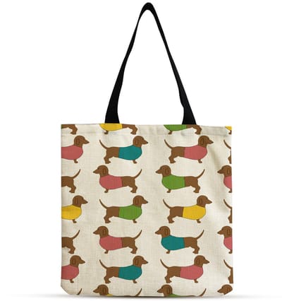 geschenken, canvas draagtassen voor dames, jute tas, herbruikbare boodschappentas, teckel geschenken voor dierenliefhebbers