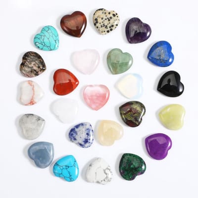 24 Stuks Hartvormige Edelstenen Set, Kleurrijke Helende Kristallen voor Reiki Healing en Geluksstenen