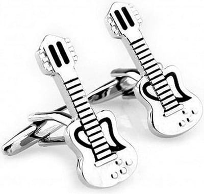 Amanto Manchetknopen Claas - 316L Staal - Gitaar - 14x29mm