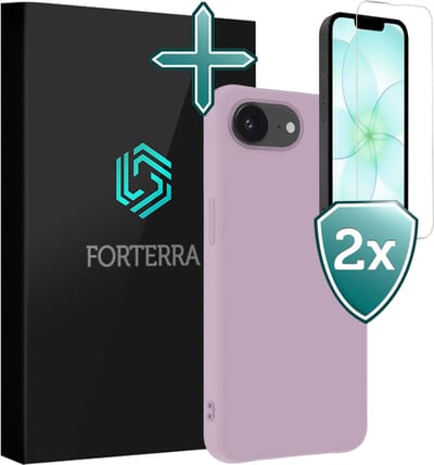 Hoesje Met 2x Screenprotector - Geschikt voor Apple iPhone 17e - Sterk & Shockproof - Telefoon Hoes - Back Cover - Siliconen Case - Lila
