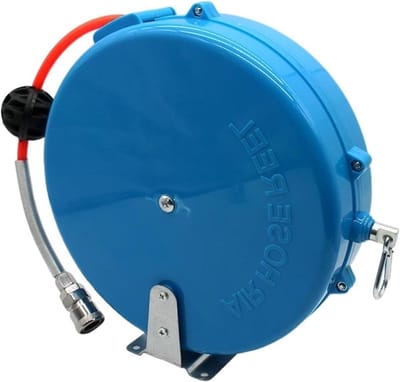 Automatische Luchtslang - Intrekbare Haspel - Werkplaats Gebruik - Stalen As - 8 Meter - Blauw