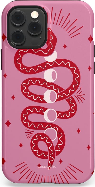 Casetastic Hoesje Geschikt voor Apple iPhone 12/12 Pro Magsafe - Stijlvolle Beschermende Duo-layer Case - Eclipseslang